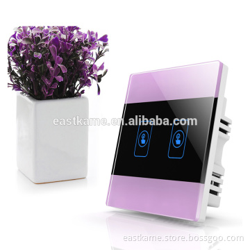 2 Gang Crystal Glass Panel Touch Smart Home Switch